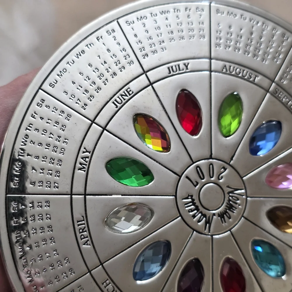 Neiman Marcus Gemstone Calendar Wheel Paperweight 2007 Collector Gift New NIB
